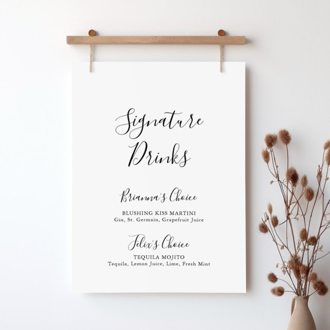 Simple Minimalist Signature Drinks Sign (Creator Uploaded)