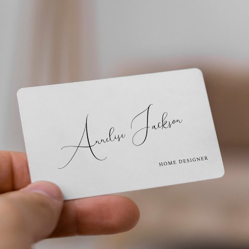 Simple minimalist signature script  business card