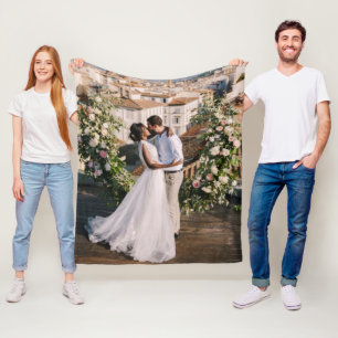 Simple Minimalist Single Photo No Text Fleece Blanket