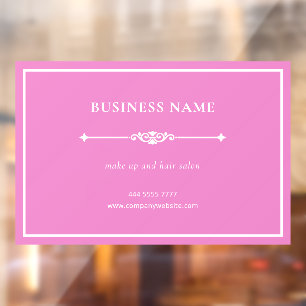 Simple Minimalist Small Business Beauty Salon Pink Window Cling