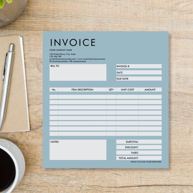 Simple Minimalist Small Invoice Form Business Logo Notepad (simple Minimalist Small Invoice Form Business Logo Notepad)