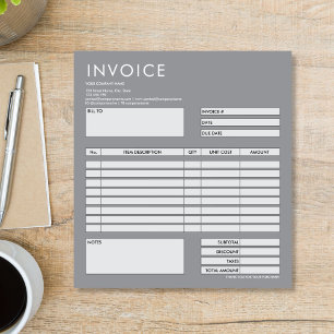 Simple Minimalist Small Invoice Form Business Logo Notepad