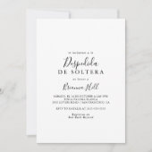 Simple Minimalist Spanish Bridal Shower Invitation (Front)