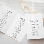 Simple Minimalist Spanish Folded Wedding Program<br><div class="desc">This simple minimalist Spanish folded wedding program is perfect for a modern wedding. The simple and elegant design features classic and fancy script typography in black and white. Include a quote or short message,  order of service,  wedding party and thank you message.</div>