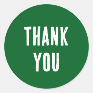 Simple Minimalist St Patrick's Day Green Thank You Classic Round Sticker