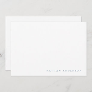Simple Minimalist Stone Blue Correspondence   Note Card