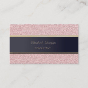 Simple Minimalist ,Stripe, Leather Look Business Card