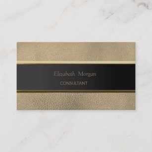 Simple Minimalist ,Stripe  Leather Look Business Card
