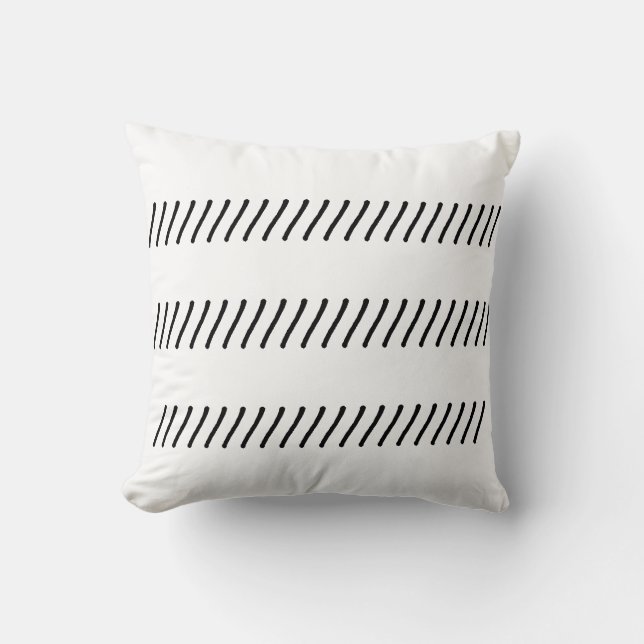 Simple Minimalist stripes / lines black and white Throw Pillow (Front)