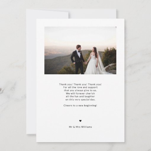 Simple Minimalist Stylish Script Thank You Wedding | Zazzle