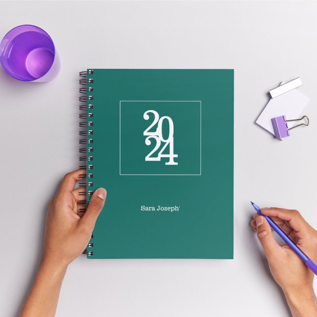 Simple Minimalist Teal 2024 weekly monthly  Planner (Creator Uploaded)