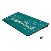 Simple, Minimalist, Teal Background & Ivory Name Wireless Keyboard (Angled)