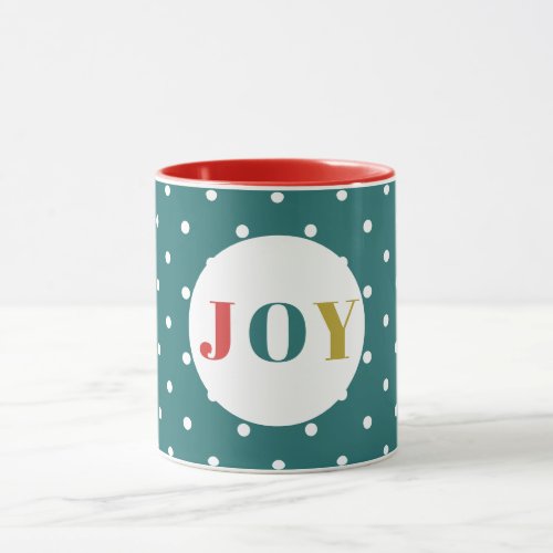 Simple Minimalist Technicolor Joy Holiday Mug