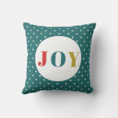 Simple Minimalist Technicolor Joy Holiday Throw Pillow (Back)