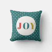 Simple Minimalist Technicolor Joy Holiday Throw Pillow (Front)