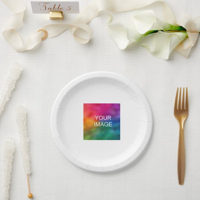 Simple Minimalist Template Party Event Custom Paper Plates (Wedding)