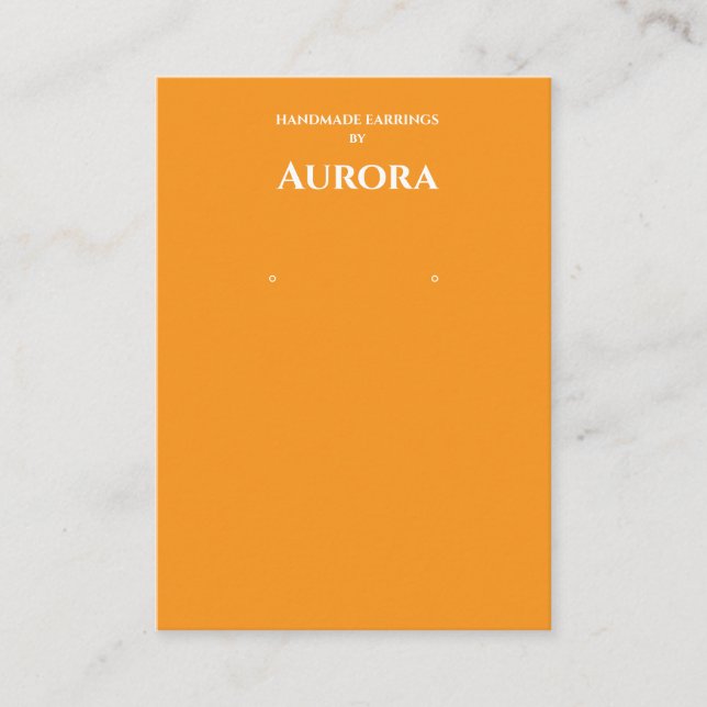 Simple Minimalist Terracotta Earring Display Business Card (Front)