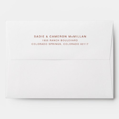 Simple Minimalist Terrcotta Return Address Envelope