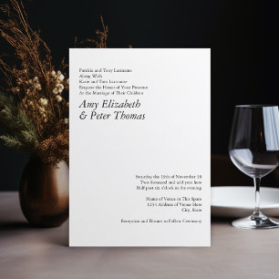 Simple, Minimalist Text Only QR Code Serif Wedding Invitation