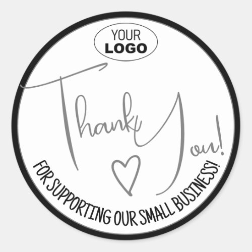 Simple Minimalist Thank You Business Labels Black