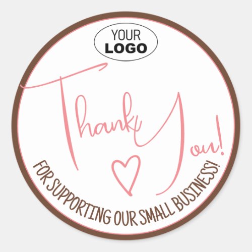 Simple Minimalist Thank You Business Labels Pink 