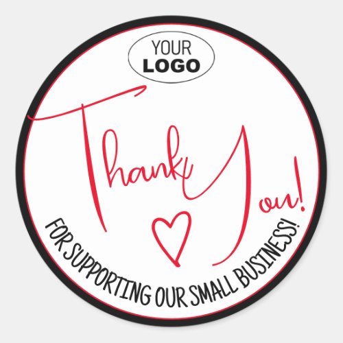 Simple Minimalist Thank You Business Labels Red