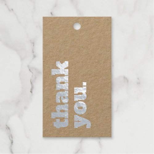Simple Minimalist Thank You Business Price Foil Gift Tags