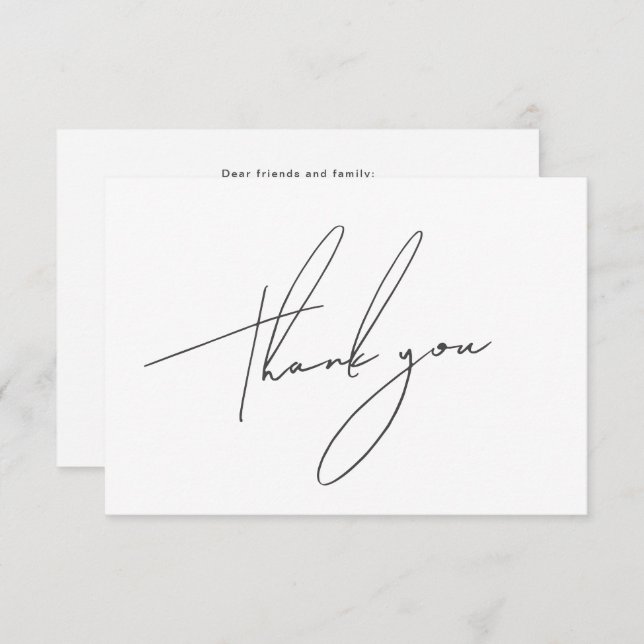 Simple Minimalist Thank You for Condolences (Front/Back)