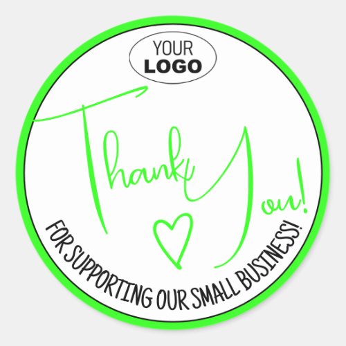 Simple Minimalist Thank You Labels Bright Green
