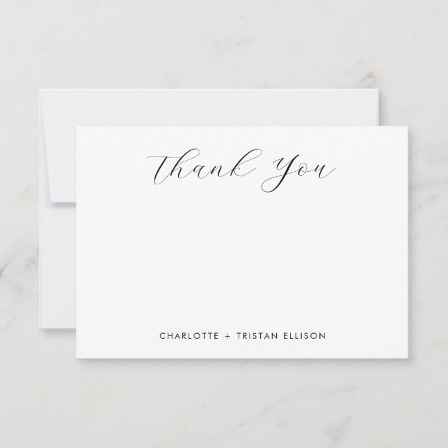 Simple Minimalist Thank You  Note Card (Front)