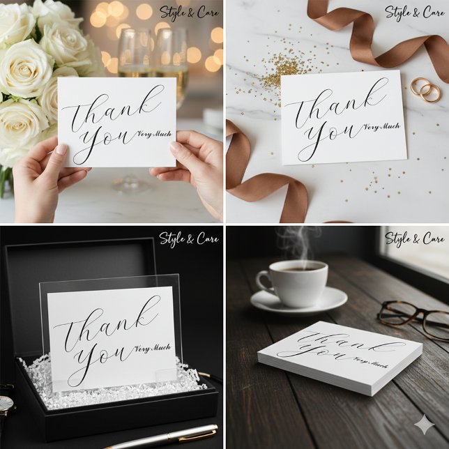 Simple Minimalist Thank You Very Much Greeting Car Note Card (Simple Minimalist Thank You Very Much Greeting Car Note Card)