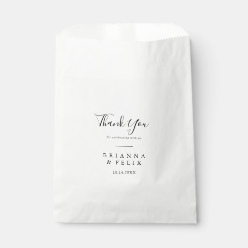 Simple Minimalist Thank You Wedding Favor Bag