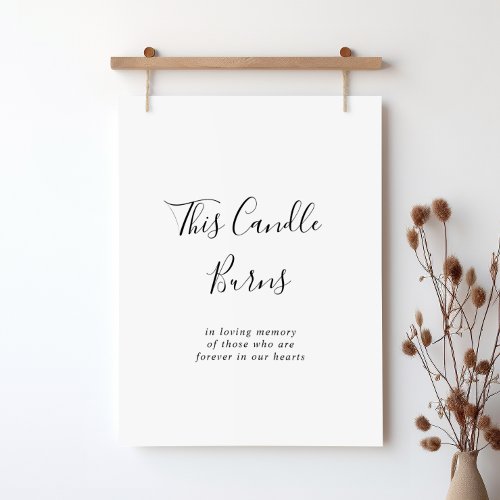 Simple Minimalist This Candle Burns Sign