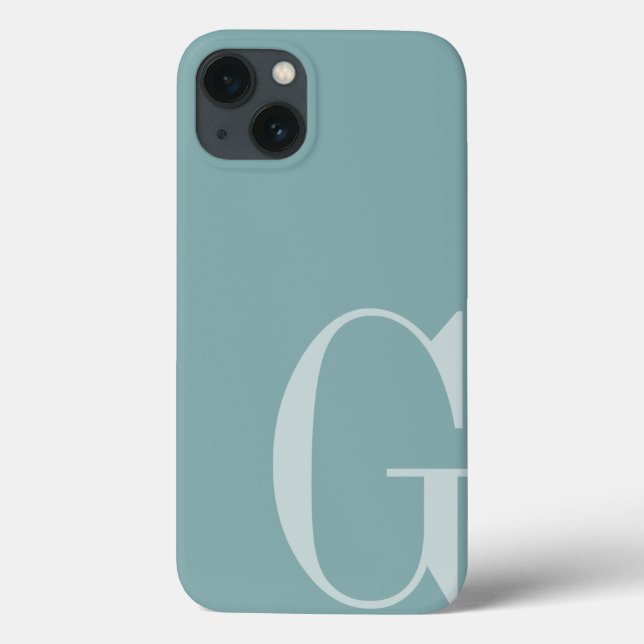 Simple Minimalist Tonal Initial Monogram Case-Mate iPhone Case (Back)