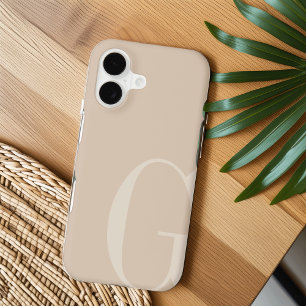 Simple Minimalist Tonal Initial Monogram iPhone 17 Case