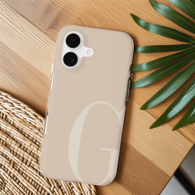 Simple Minimalist Tonal Initial Monogram Case-Mate iPhone Case (Creator Uploaded)