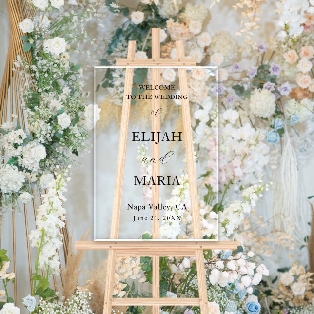Simple Minimalist Transparent Wedding Welcome Acrylic Sign (Simple Minimalist Transparent Wedding Welcome Acrylic Sign
)