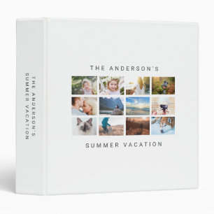 Simple Minimalist travel holiday photo album 3 Ring Binder