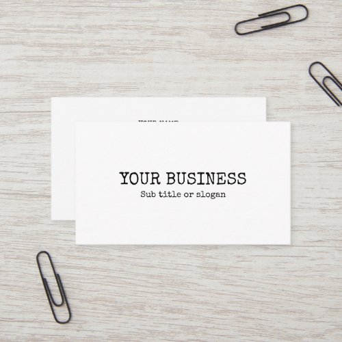 Simple minimalist typewriter typography business card