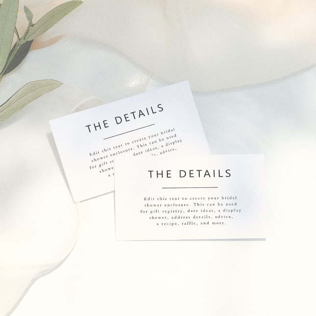 Simple Minimalist Typography Bridal Shower Enclosure Card (Creator Uploaded)
