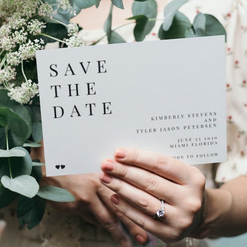 Simple minimalist typography modern wedding save the date