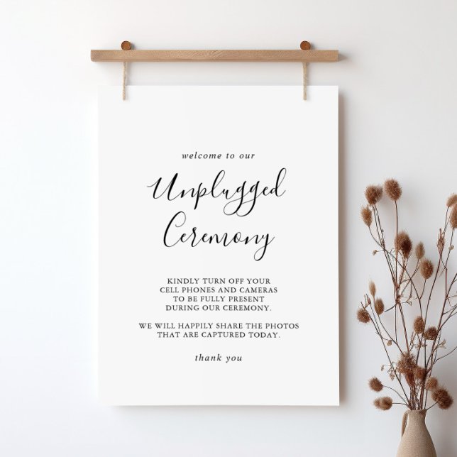 Simple Minimalist Unplugged Ceremony Sign (Creator Uploaded)