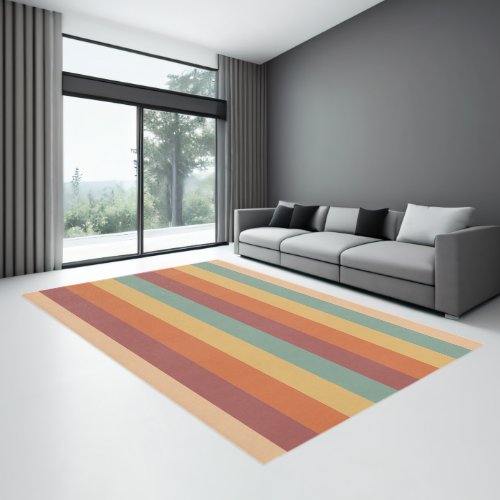 Simple Minimalist Vintage Colors Strips Rug