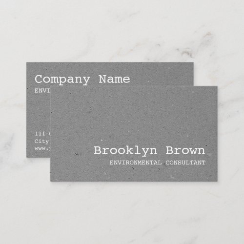 Simple Minimalist Vintage Gray Grey Kraft Paper  Business Card