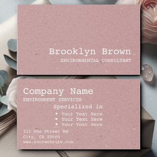 Simple Minimalist Vintage Old Pink Kraft Paper  Business Card