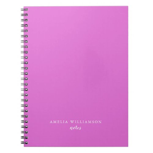 Simple Minimalist Violet Purple Personalized Name Notebook