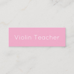 Simple Minimalist Violin Teacher Classic Blue Mini Business Card