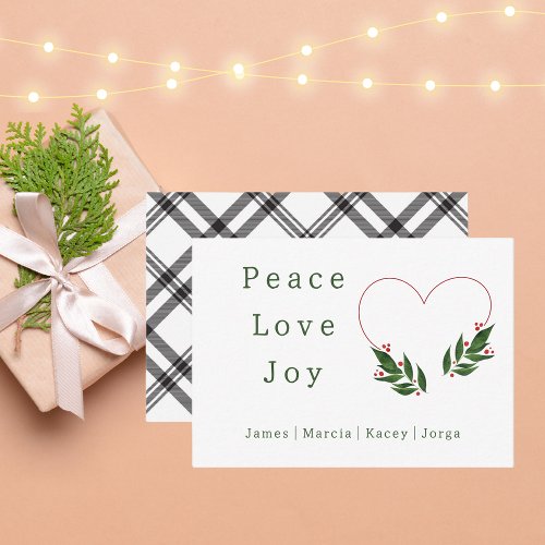 Simple Minimalist Watercolor Heart Christmas Note Card