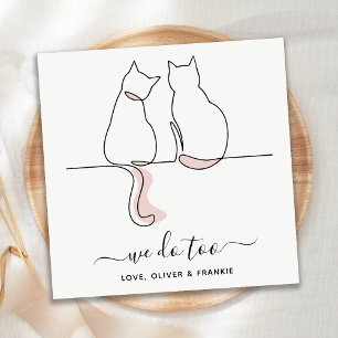 Simple Minimalist We Do Too Custom Cat Wedding Napkins