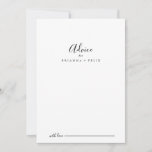 Simple Minimalist Wedding Advice Card<br><div class="desc">This simple minimalist wedding advice card is perfect for a modern wedding. The simple and elegant design features classic and fancy script typography in black and white. These cards are perfect for a wedding, bridal shower, baby shower, graduation party & more. Personalize the cards with the names of the bride...</div>